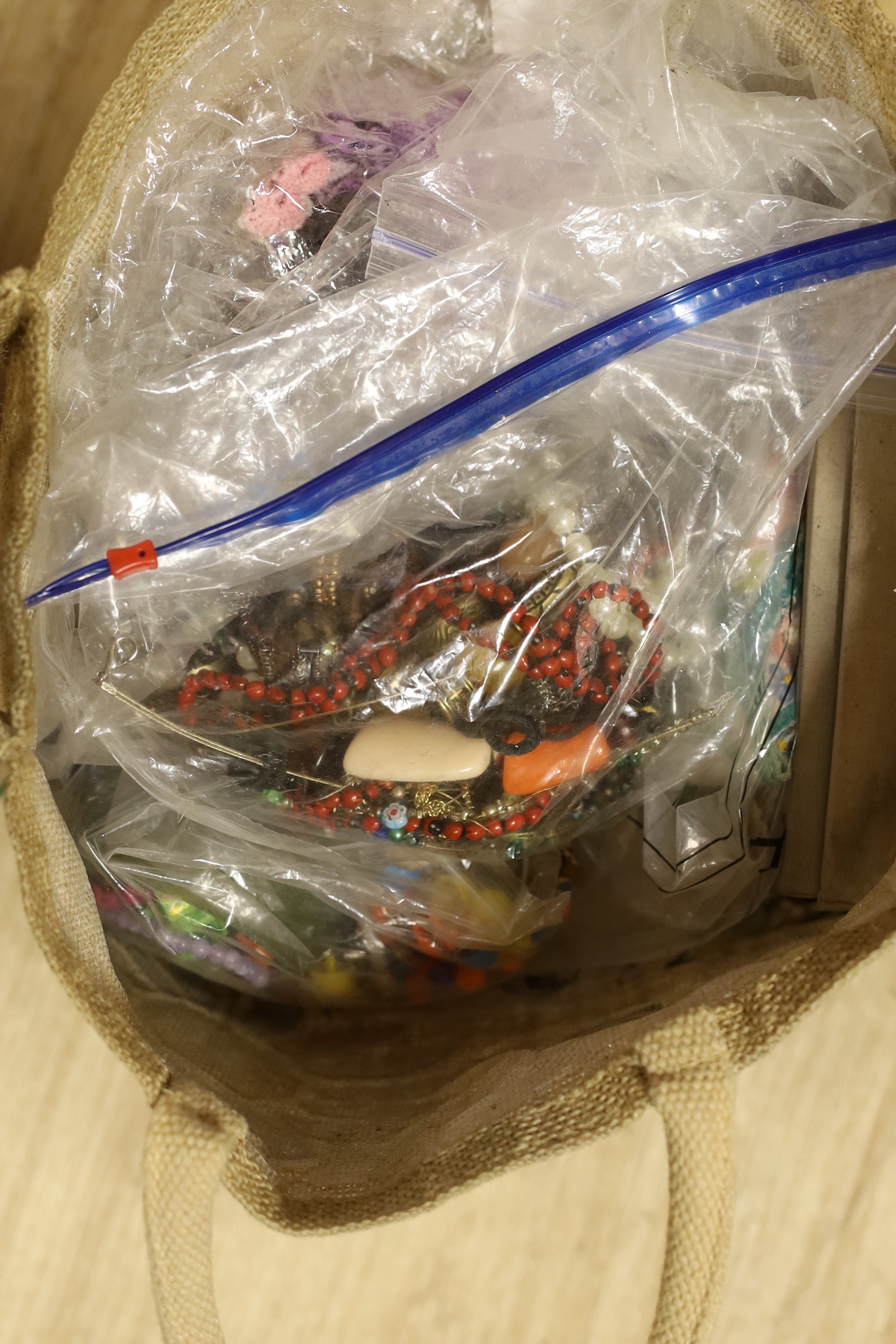 A large quantity of assorted costume jewellery.